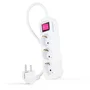 Nanocable Regleta de 3 Tomas con Interruptor, 1,4 m, Blanca